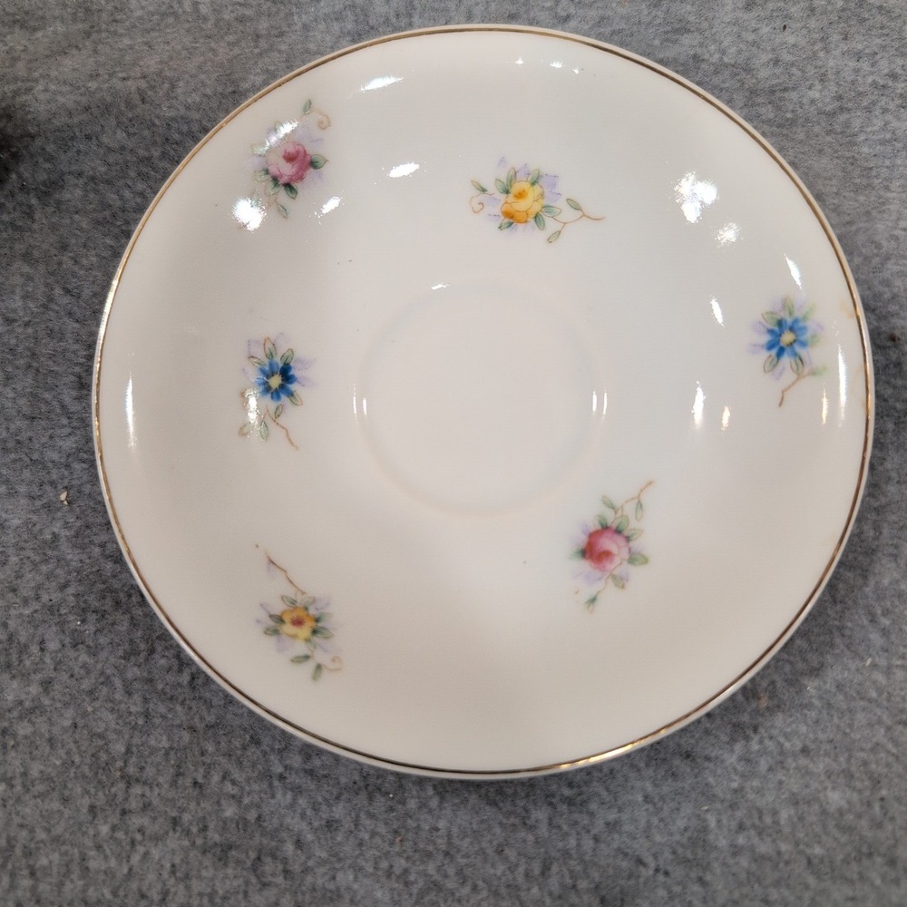 Hand Painted Gold China Made in Occupied Japan Teacup Saucer Floral Gilded Rim - Picture 3 of 6